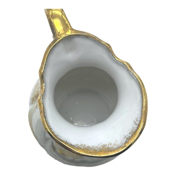 VINTAGE Japan Lusterware Portrait Of Courting Couple Pitcher and Bowl Gold Rim - Picture 8 of 15